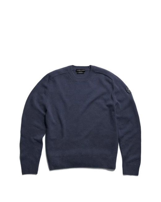 Canada Goose Blue Logo-Patch Merino Sweater for men