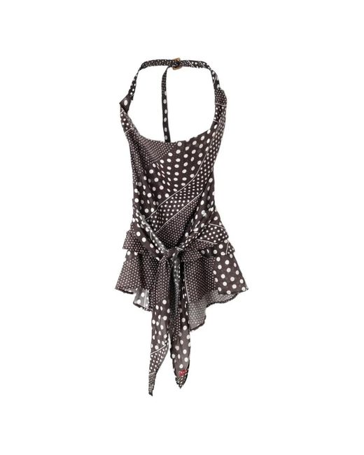 Damson Madder White Leandra Polka-Dot Ruffled Top