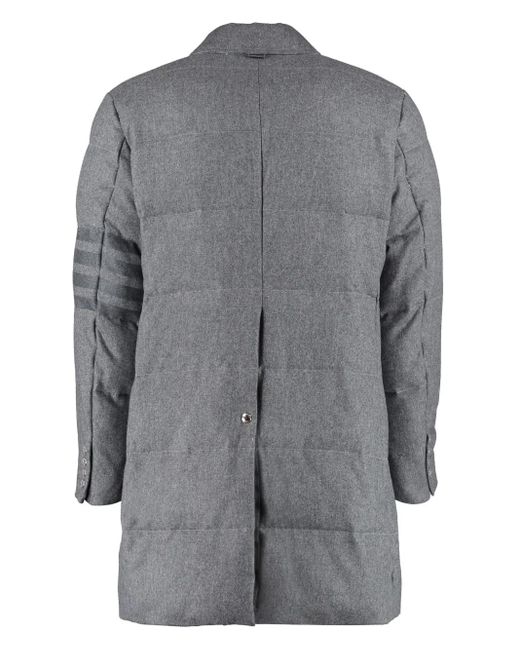 Thom Browne Gray 4-Bar Padded Coat for men