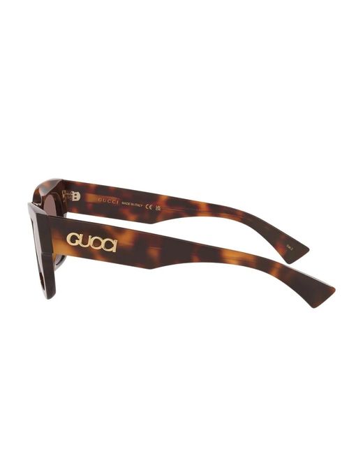 Gucci Brown Rectangle-Frame Sunglasses
