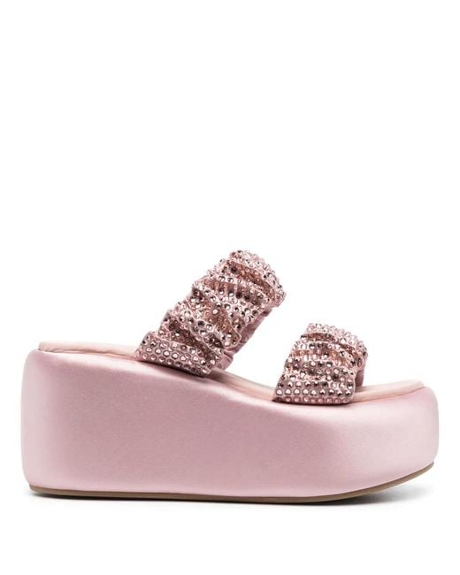 Le Silla Pink Aiko 80Mm Satin Sandals