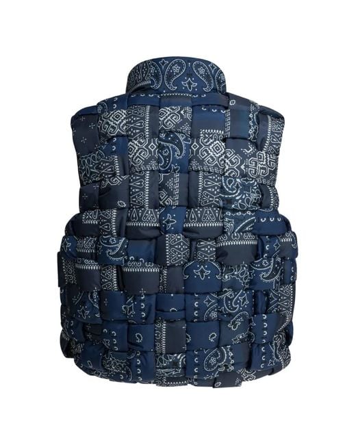 Kapital Blue Quilted Patchwork Gilet for men