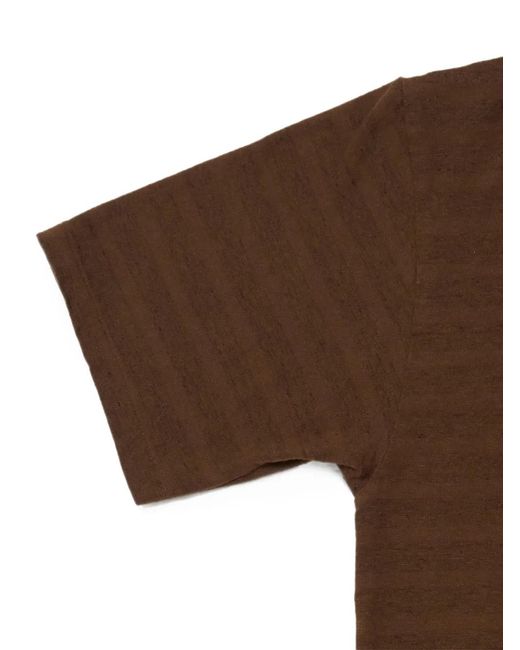 TAIGA TAKAHASHI Brown Lot.617 Border T-Shirt
