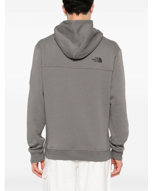 The North Face Gray Logo-print Cotton Hoodie for men