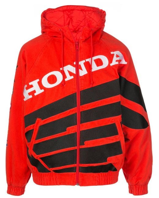 Supreme Red X Honda X Fox Racing Puffy Zip Up Jacket for men