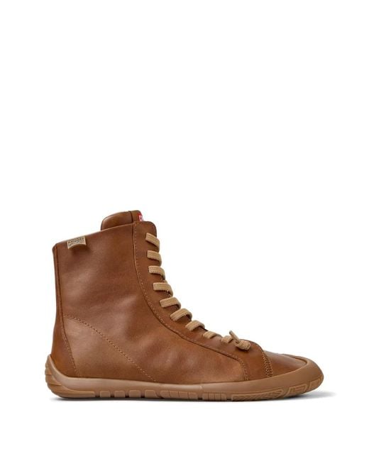 Camper Brown Peu Path+ Leather Ankle Boots