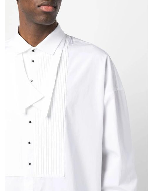 DSquared² White Bib-Style Buttoned Shirt for men