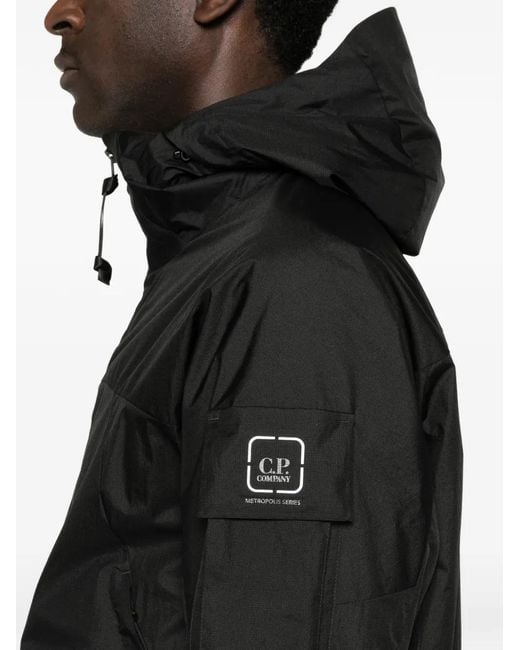 C P Company Black Hooded Zip Jacket for men