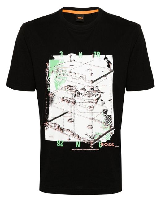 Boss T-Shirt mit grafischem Print in Black für Herren