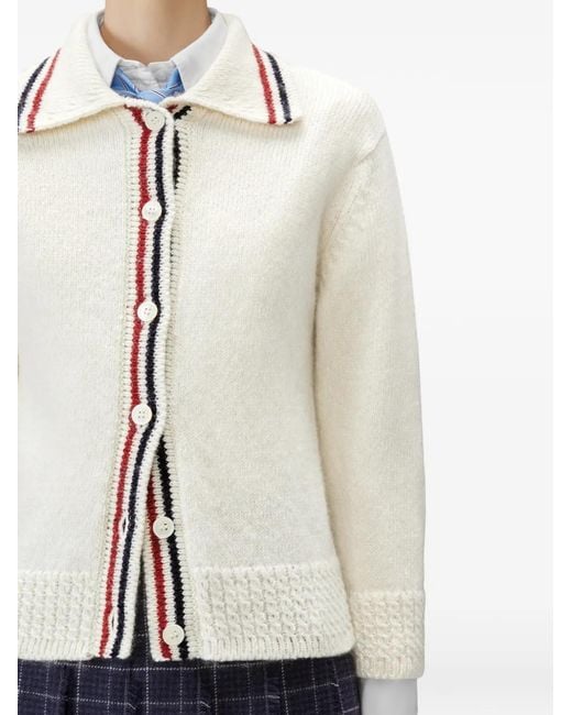 Thom Browne White Button-Up Cardigan