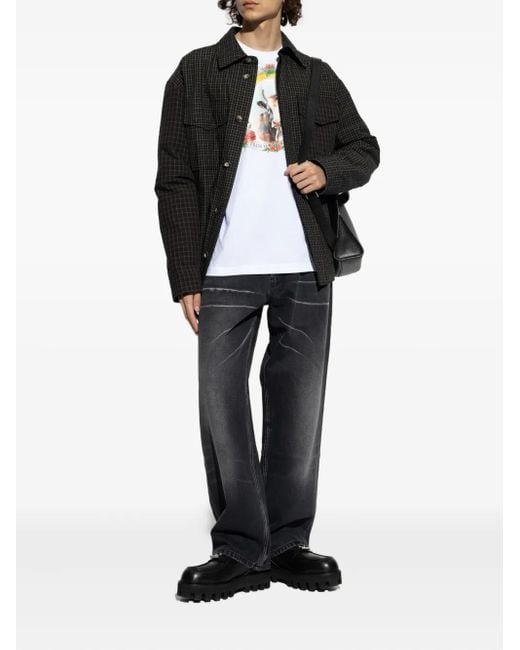 Moschino Black Checked Shirt Jacket for men