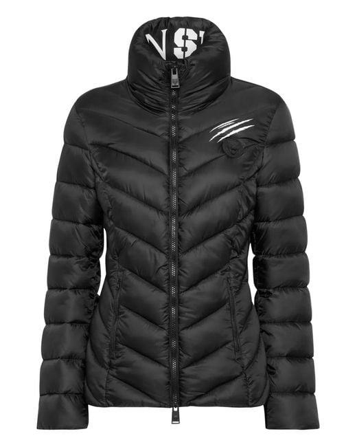 Philipp Plein Black Quilted Puffer Jacket