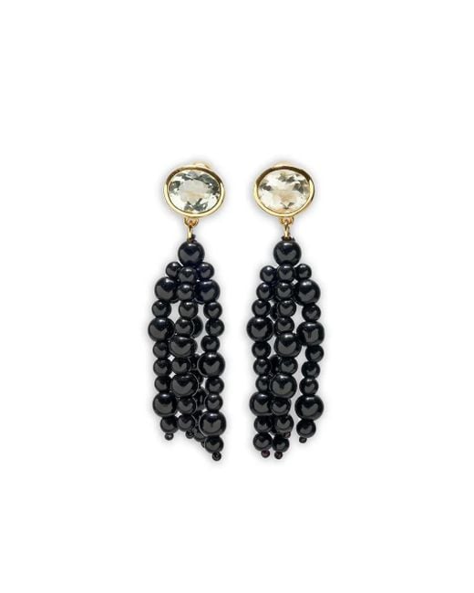 Lizzie Fortunato White Midnight Masquerade Drop Earrings
