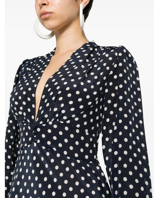 Rixo Black Emory Polka Dot Maxi Dress