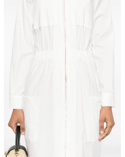 Blanca Vita White Langärmeliges Kleid mit Reißverschluss