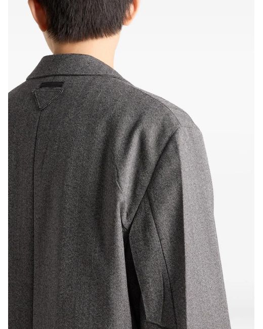 Cappotto Con Revers A Lancia di Prada in Gray da Uomo