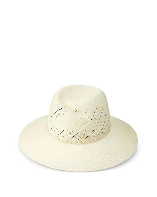 Maison Michel White Virginie Perforated Hat