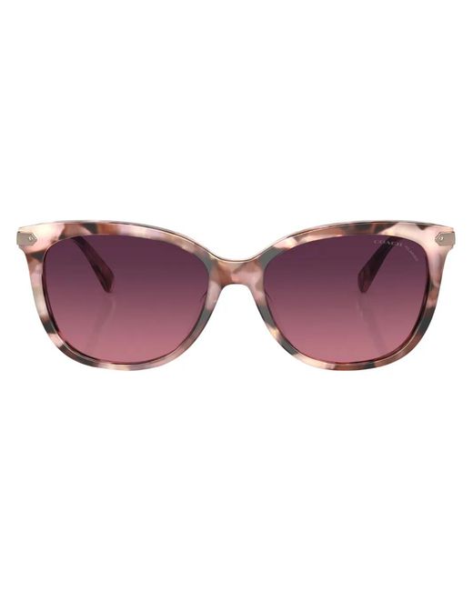 COACH Purple Tortoiseshell-Effect Sunglasses