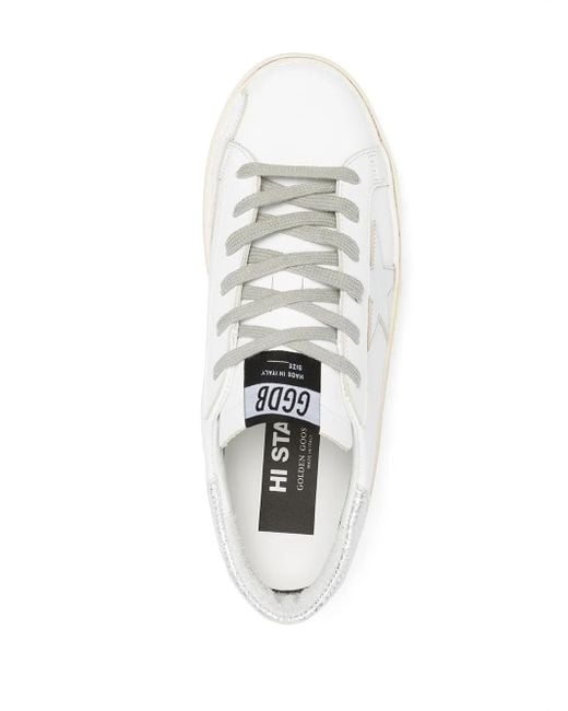 Golden Goose Deluxe Brand White Hi Star Leather Sneakers
