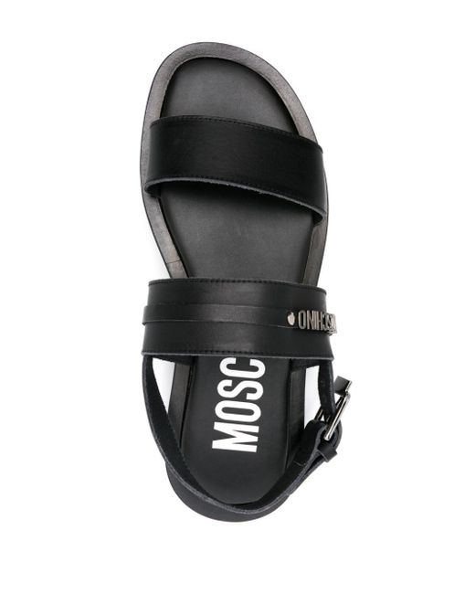 Moschino Black Logo-appliqué Sandals for men