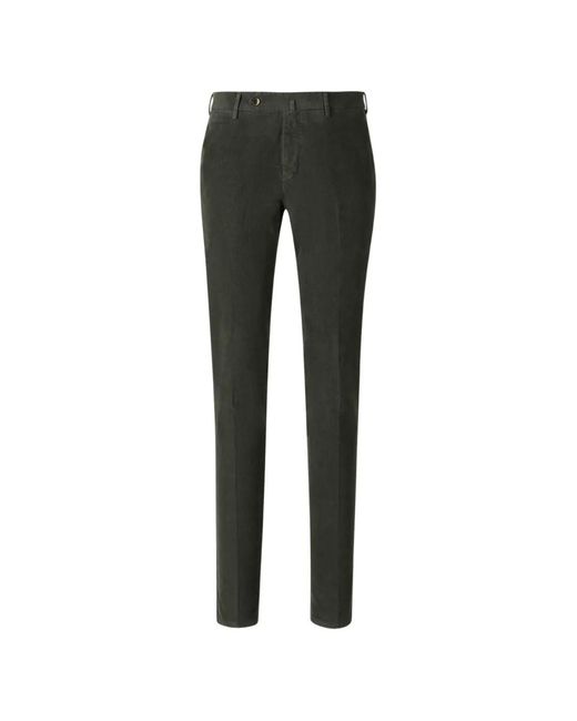 PT Torino Black Corduroy Slim-Fit Trousers for men