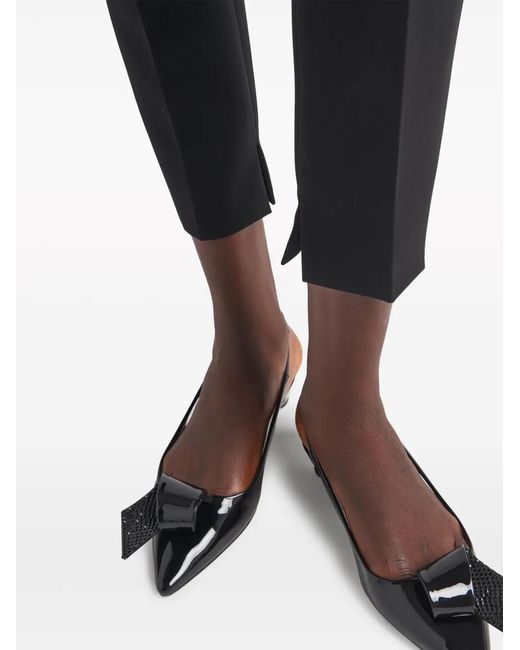 Prada Black Wool Sateen Trousers