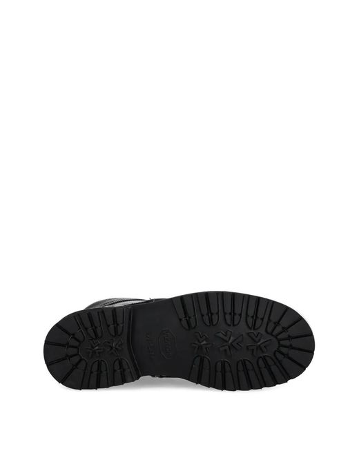 Fracap Black Stitch Detail Lace-Up Boots for men