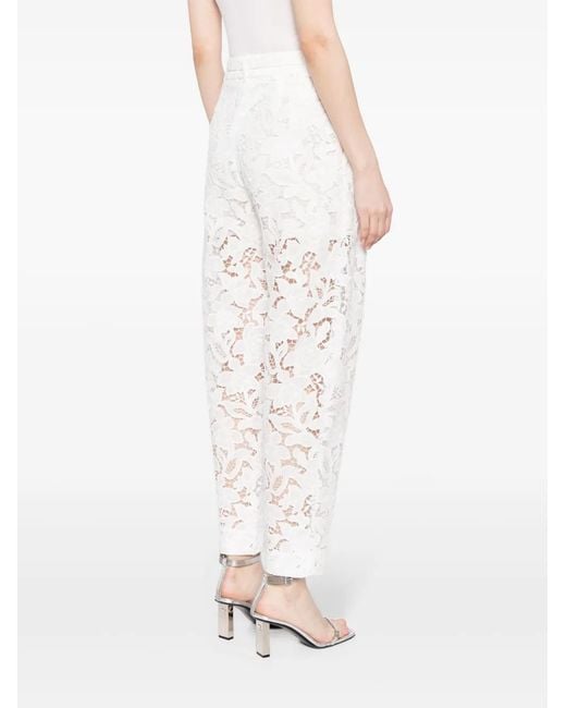 Zimmermann White 'Natura Cropped Barrell' Trousers