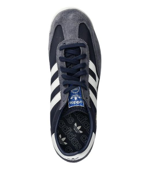 Adidas Blue Three-Stripe Suede Trainers