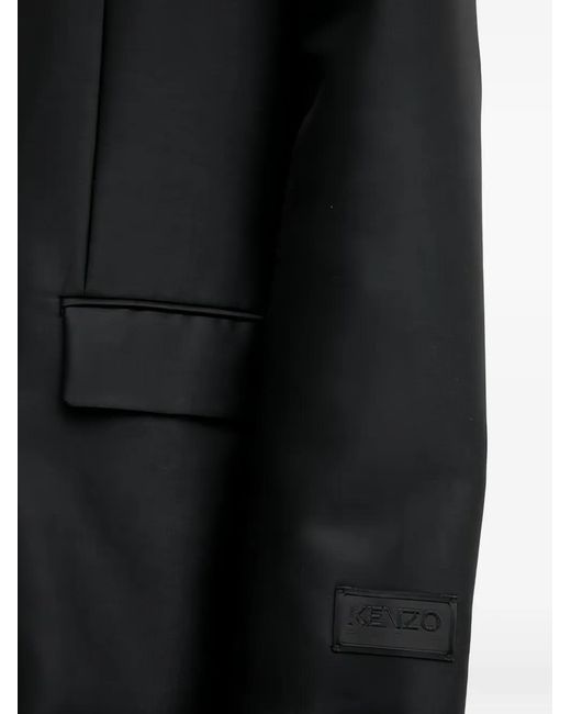 KENZO Black Notched-Lapel Coat