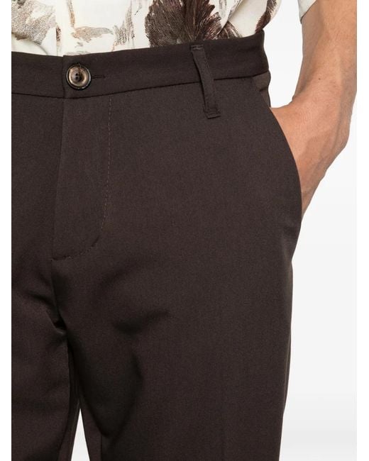 Imperial Black Cuffed-Hem Trousers for men