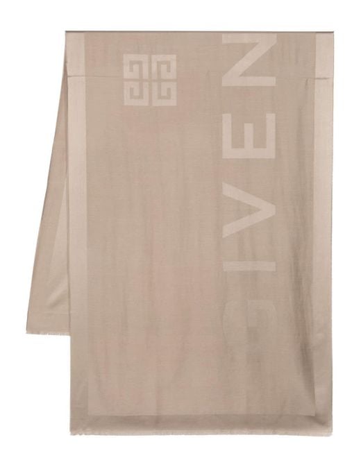 Fular con logo en jacquard Givenchy de color Natural