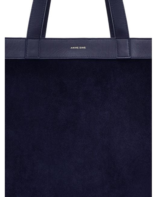 Anine Bing Blue Medium Rio Suede Tote Bag