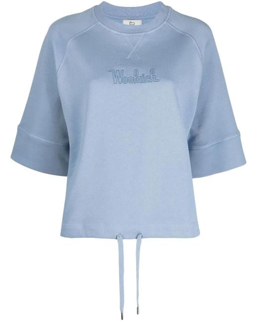 Woolrich Blue Drawstring Logo T-Shirt