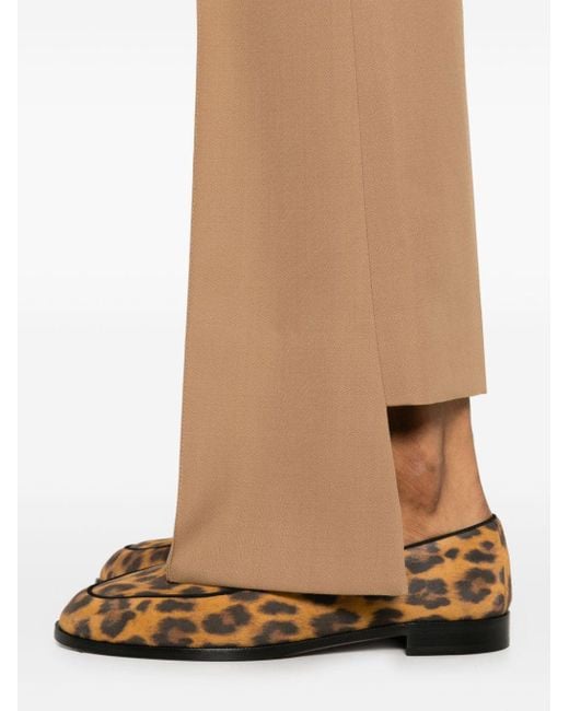 Chloé Natural Broken-Heel Wool Trousers