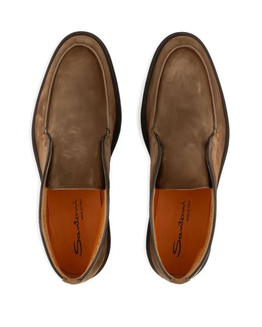 Santoni Brown Suede Boots for men