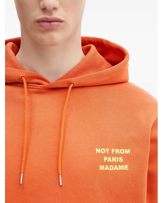 メンズ Drole de Monsieur スローガン パーカー Orange
