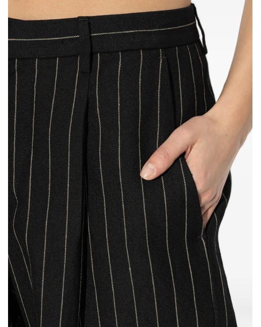 R13 Black Pinstripe Bermuda Shorts