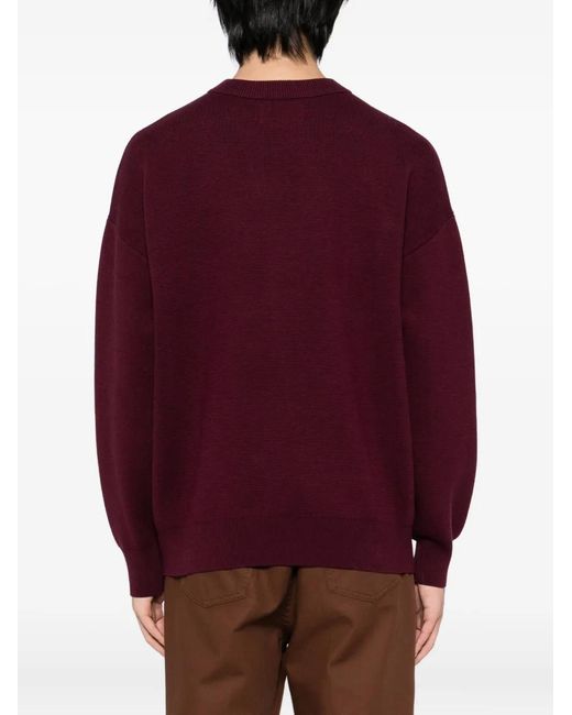 Chocoolate Red Round Neck Jumper for men