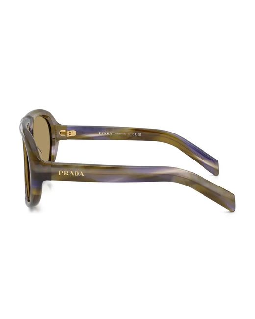 Prada Brown Wrap-Frame Pilot Sunglasses