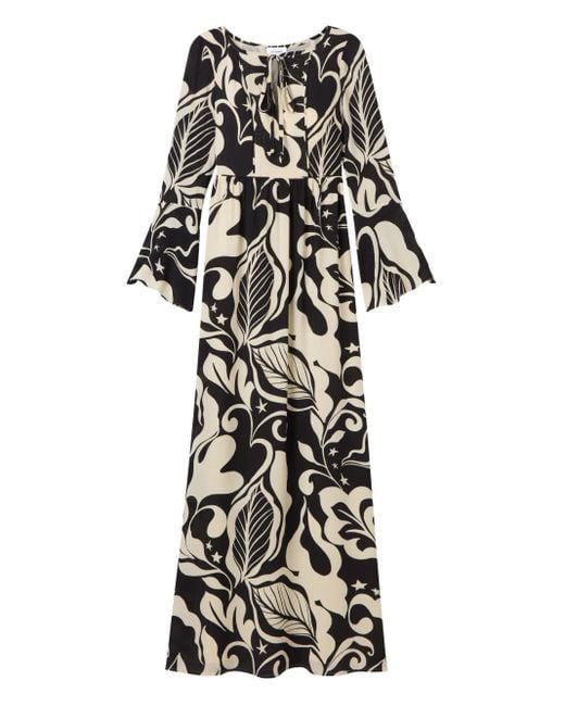 Robe Longue Harlow À Imprimé Végétal St. John en coloris White