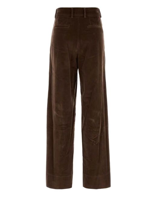 PT Torino Brown Corduroy Palazzo Trousers