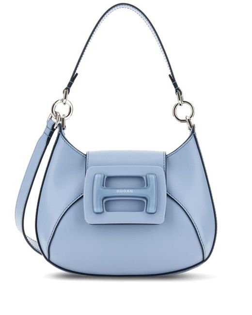 Hogan Blue Mini Hobo Leather Shoulder Bag