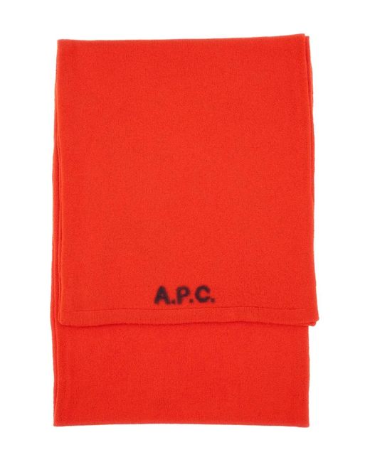A.P.C. Red Logo-Embellishment Scarf