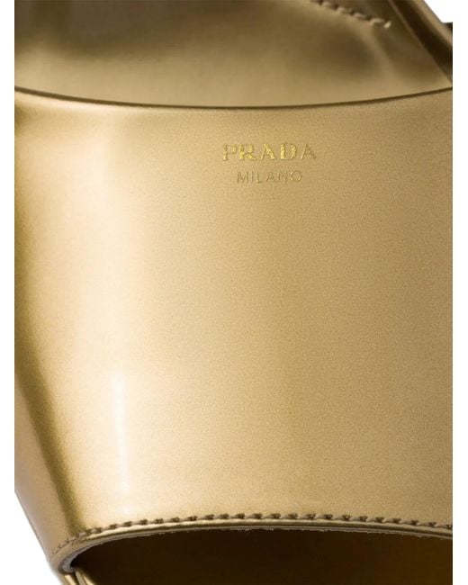 Prada Metallic Platform Sandals