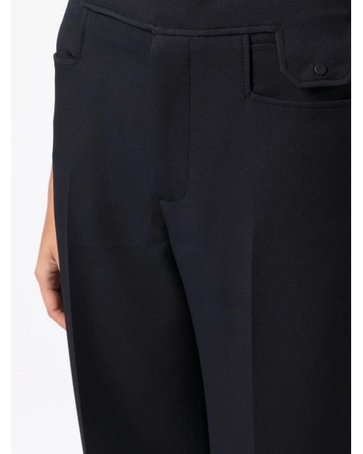 Low Classic Blue Pocket-Point Wide-Leg Trousers