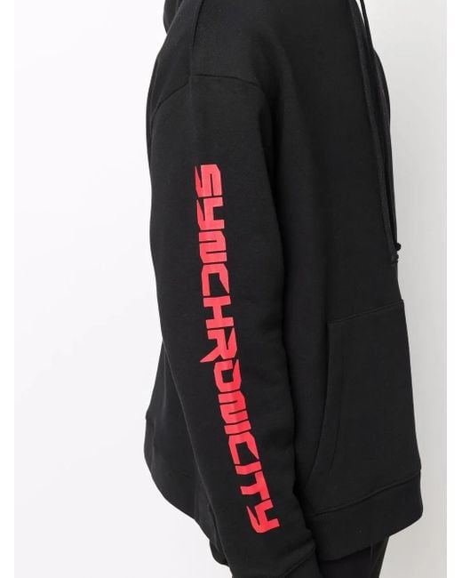 Sudadera con motivo Synchronicity y capucha Raf Simons de hombre de color Black