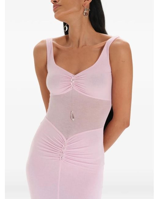 MANURI Pink Kristen 2.5 Bead-Detail Maxi Dress