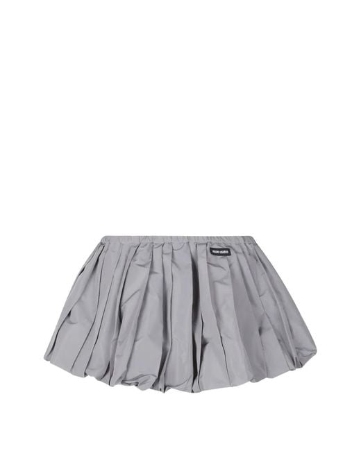 Miu Miu Gray Technical Fabric Miniskirt