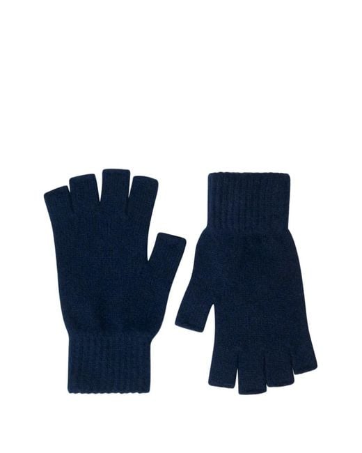 Pringle of Scotland Blue Fingerless Gloves